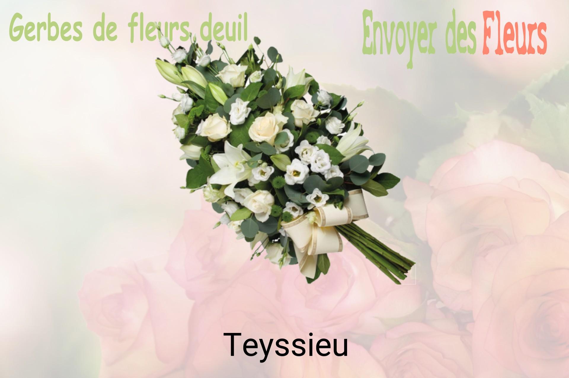 Gerbe de fleurs de deuil livrée à Teyssieu